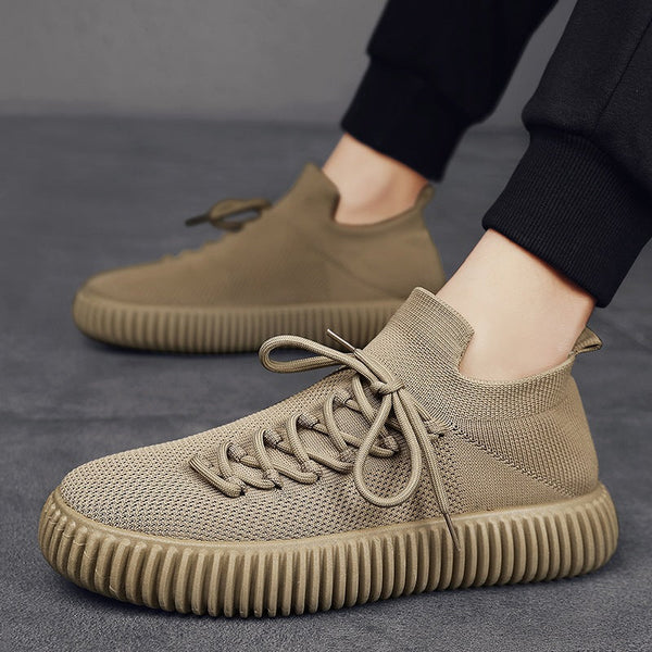 Casual De Los Hombres De Color Sólido Transpirable Zapatillas De Goma única Casual