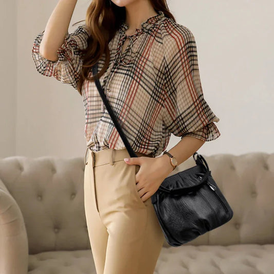 Bolso De Piel Blanda De Cubo Plegable De Moda Y Ocio Simple Bolso De Hombro