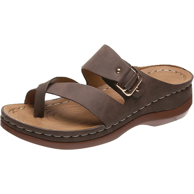 Sandalias De Piel Para Mujer Con Soporte Para El Arco