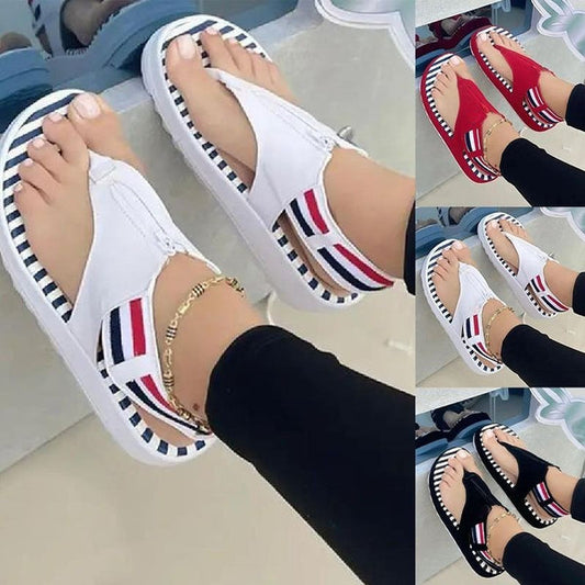 Zapatillas De Playa Con Suela De Pastel Con Cremallera Y Zapatos De Mujer Fuera