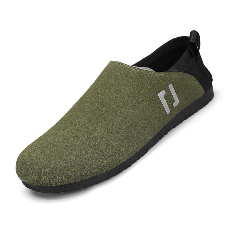 Zapatos De Cuero Casuales Con Un Pie De Terciopelo De Microfibra