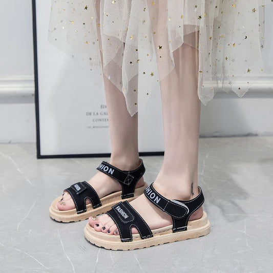 Mujer De gran tamaño con punta abierta ajustable Gancho Cuñas de lazo Sandalias - MXbueno