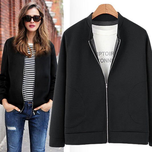 La chaqueta de nuevo bolsillo de cuello holgado con cremallera - MXbueno