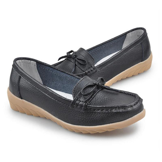 Zapatos de cuero primavera e invierno fondo suave para mujer - MXbueno