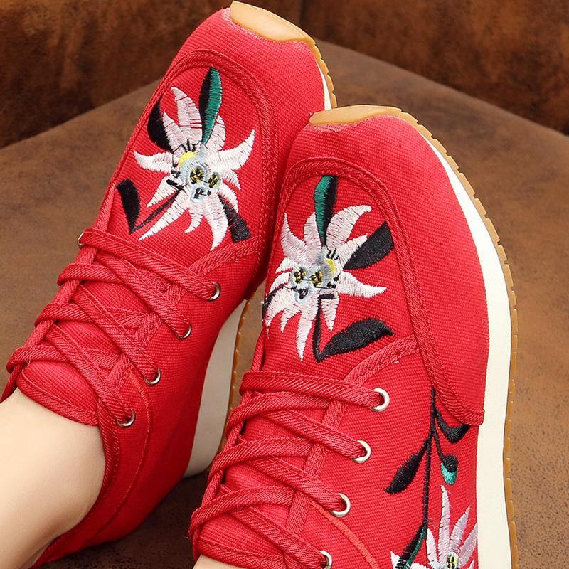 Zapatos casuales con patrón de flores con aumento del tacón - MXbueno