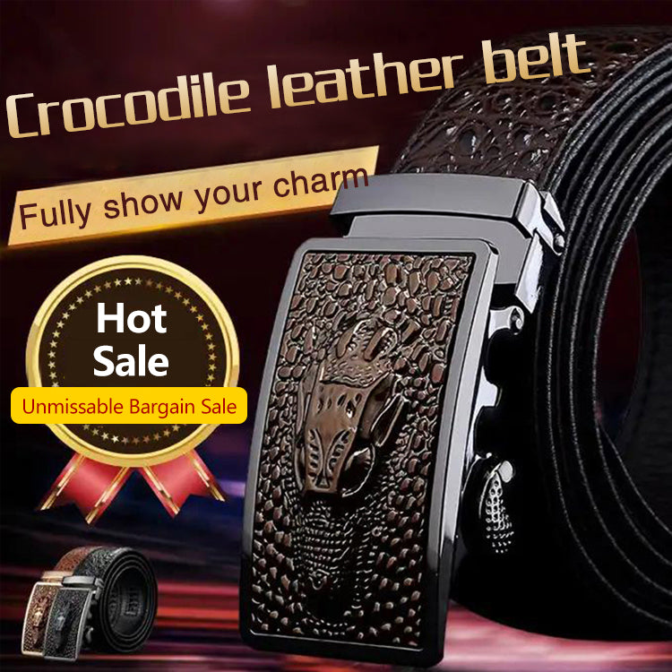 Cinturón De Piel De Cocodrilo Para Hombre