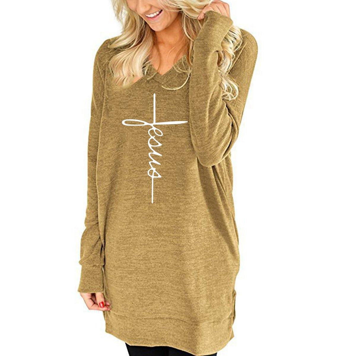 Nueva camiseta de bolsillo de cuello en V de manga suelta para mujer - MXbueno