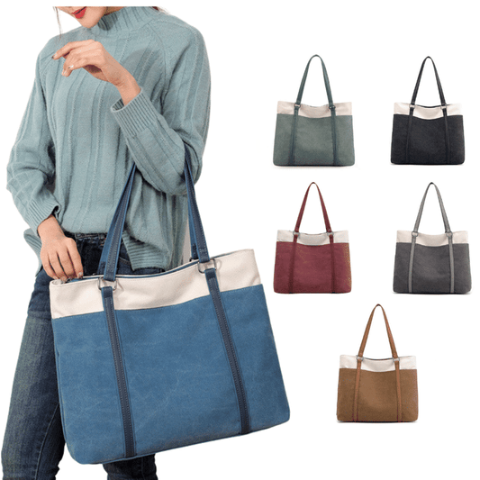 Bolso Grande De Lona Retro