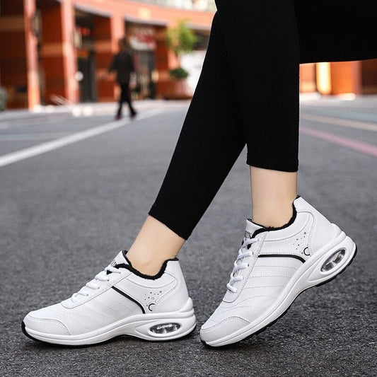 Zapatillas De Deporte De Moda Para Mujer, Cojín De Aire De Cuero, Zapatos Impermeables Para Caminar Al Aire Libre