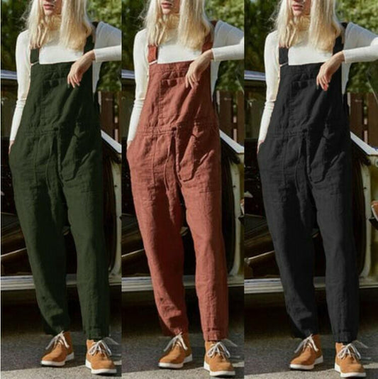 Mono Ajustable de Algodón y Lino con Bolsillos