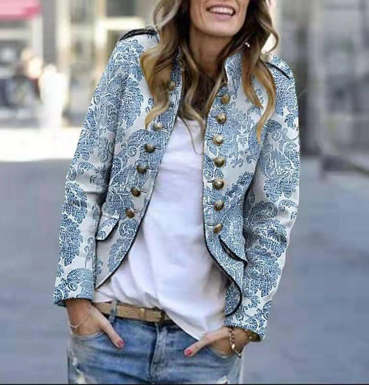 Chaqueta de lana de traje pequeño para mujer