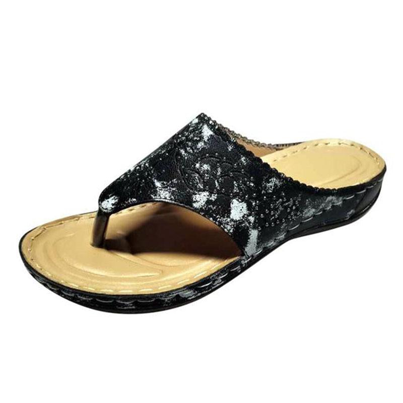Sandalias De CuÑa Vintage Bordadas Para Mujer