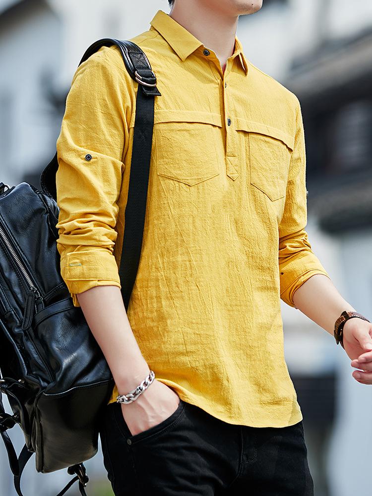 Camisa de POLO de manga larga para hombre Slim Shirt