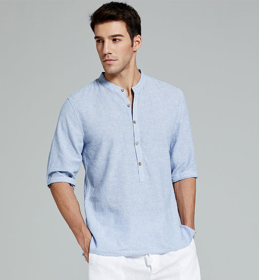 Camisa Con Mangas A Rayas Y Botones