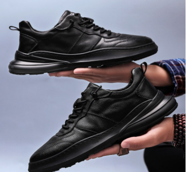 Moda Hombres Zapatillas de Cuero Aire Zapatos Tide Suela de Goma