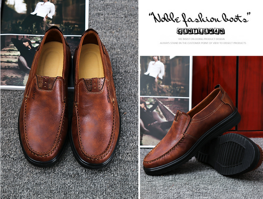 Zapatos casuales de color retro con suela blanda de talla grande para hombres - MXbueno