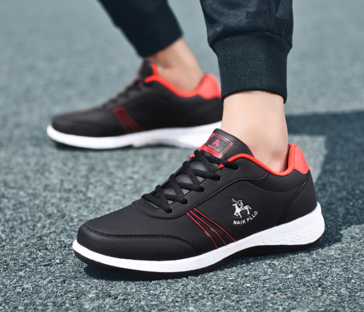 Los hombres de cuero de la PU ata para arriba los zapatos ocasionales resistentes al desgaste - MXbueno