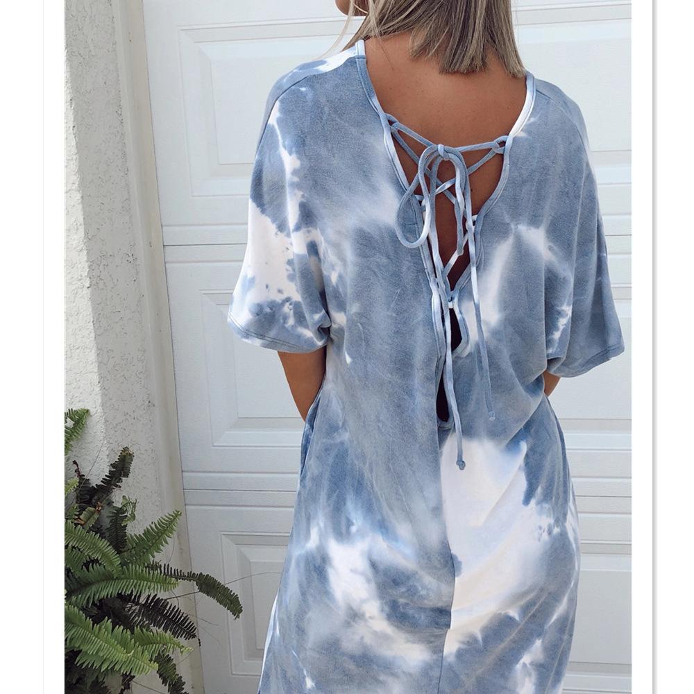 Vestido Delgado Sexy De Mujer Estampado Y Teñido