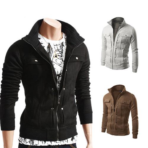 Chaqueta de hombre de suéter de cuello alto slim fit de moda