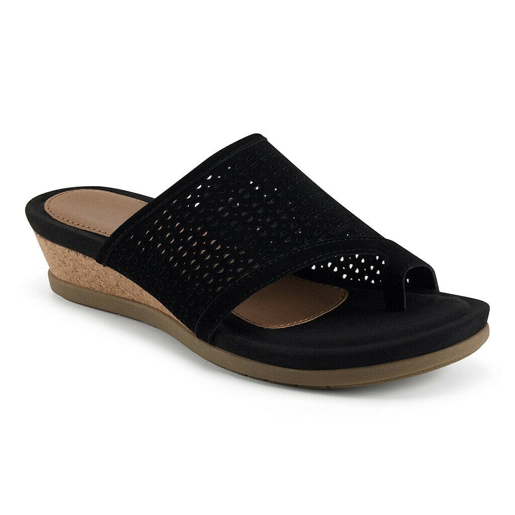 Sandalias Ortopédicas Con Cuña De Gamuza