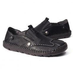 Zapatos De Cuero Perezosos Casuales Hechos A Mano