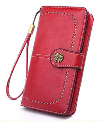 Bolso retro con cremallera de cuero y cera oleosa