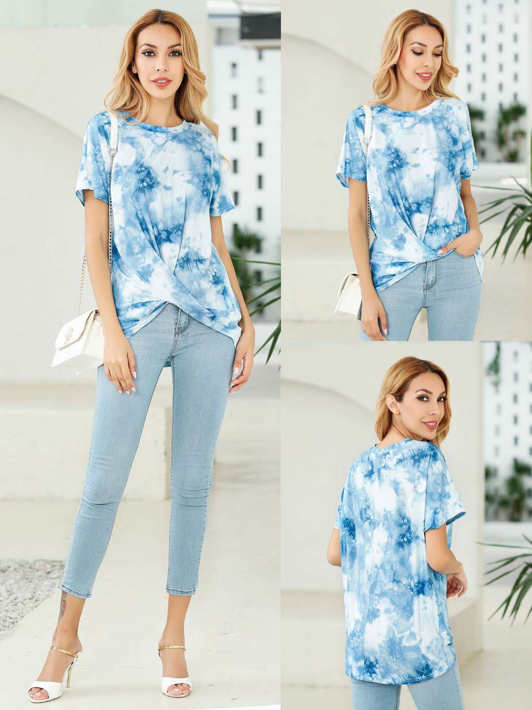 Camiseta con nudo tie-dye