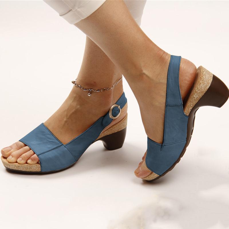 Sandalias de tacón bajo, elegantes y cómodas