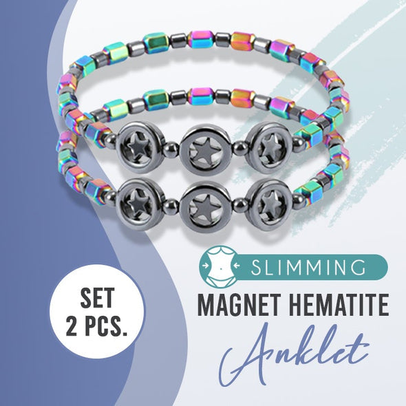 Tobillera De Hematites Con Imán Adelgazante