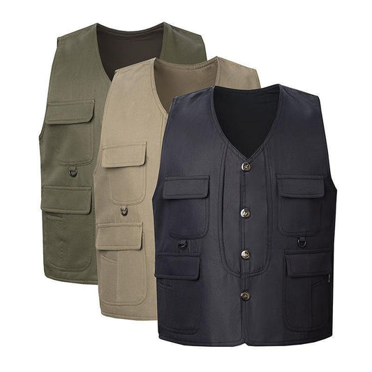 Chaleco de Otoño e invierno multibolsillos de terciopelo