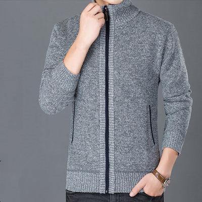 Cárdigan Suéter Chaqueta Engrosada Más Terciopelo Hombres Cuello Alto - MXbueno