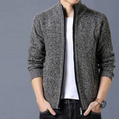 Cárdigan Suéter Chaqueta Engrosada Más Terciopelo Hombres Cuello Alto - MXbueno