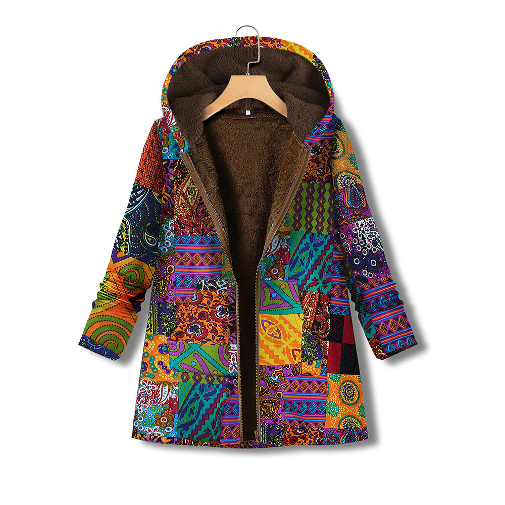 Chaqueta De Algodón De Terciopelo De Largo Medio