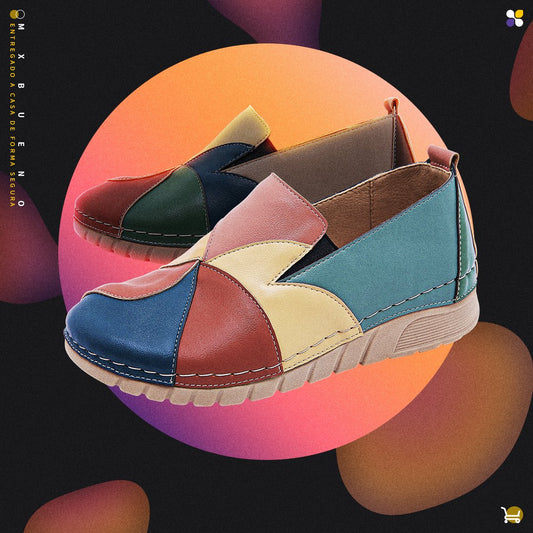 Zapatos Casuales De Piel De Vaca a Juego Para Mujer