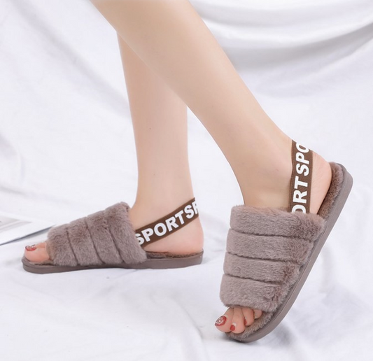 Zapatillas De Mujer De Felpa Planas Antideslizantes - MXbueno