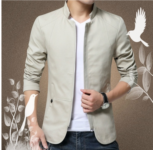 ¡LA EDICION LIMITADA! Chaqueta lavada de algodón con cuello levantado - MXbueno