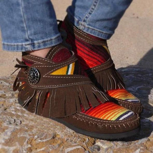 Botines Retro De Gamuza Para Mujer