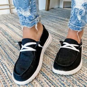 Zapatillas de lona para mujer con cordones