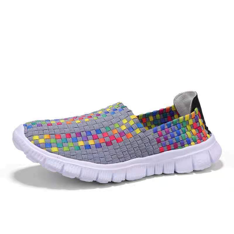 Zapatillas De Mujer Casual Tejidas De Tacón Bajo Breathe