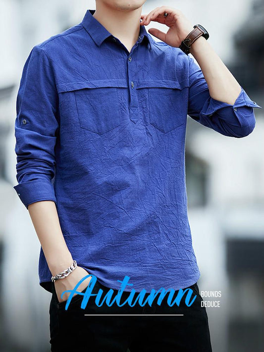 Camisa de POLO de manga larga para hombre Slim Shirt