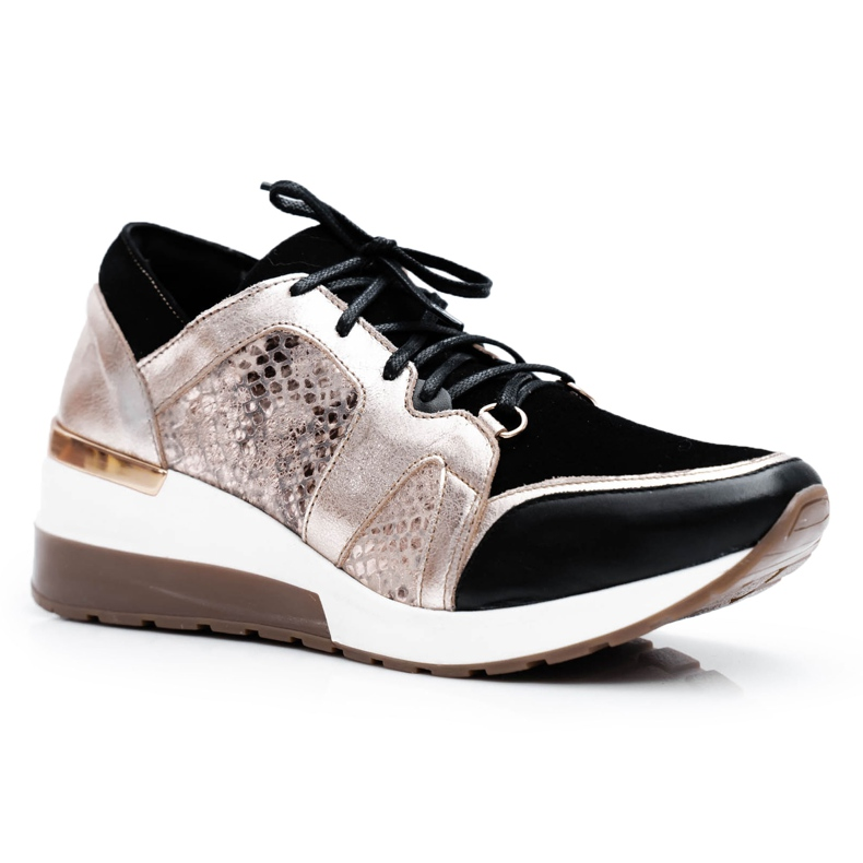 Zapatillas de cuña de cuero transpirable para mujer casual