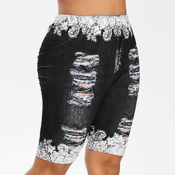 Leggings de mezclilla estampados de talla grande