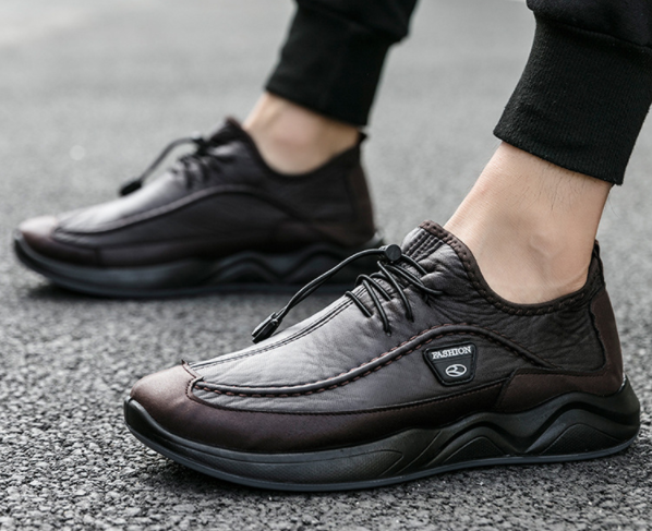 Calzado Casual De Cuero Antideslizante Para Hombre - MXbueno