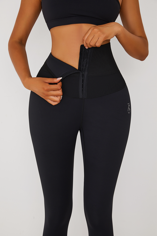 Zasuwa Mujer Ganchos 3 Filas Zasuwa Cintura Alta Fitness Corset Leggings
