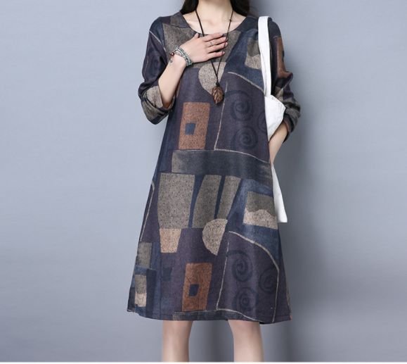 Falda Base Vestido De Lana Estampada - MXbueno