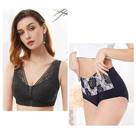 🔥Combinación De Bragas De Encaje Rosa Y Sujetador🔥🔥🔥