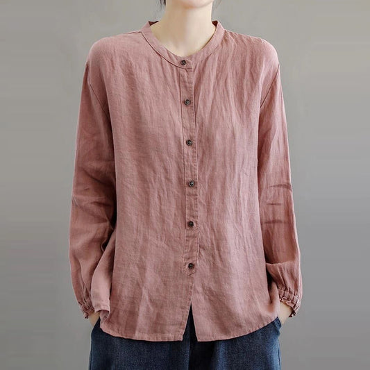 Camisa De Lino De Algodón Para Mujer
