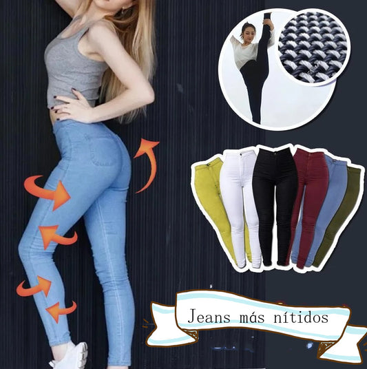 Vaqueros Shaper de colores elásticos