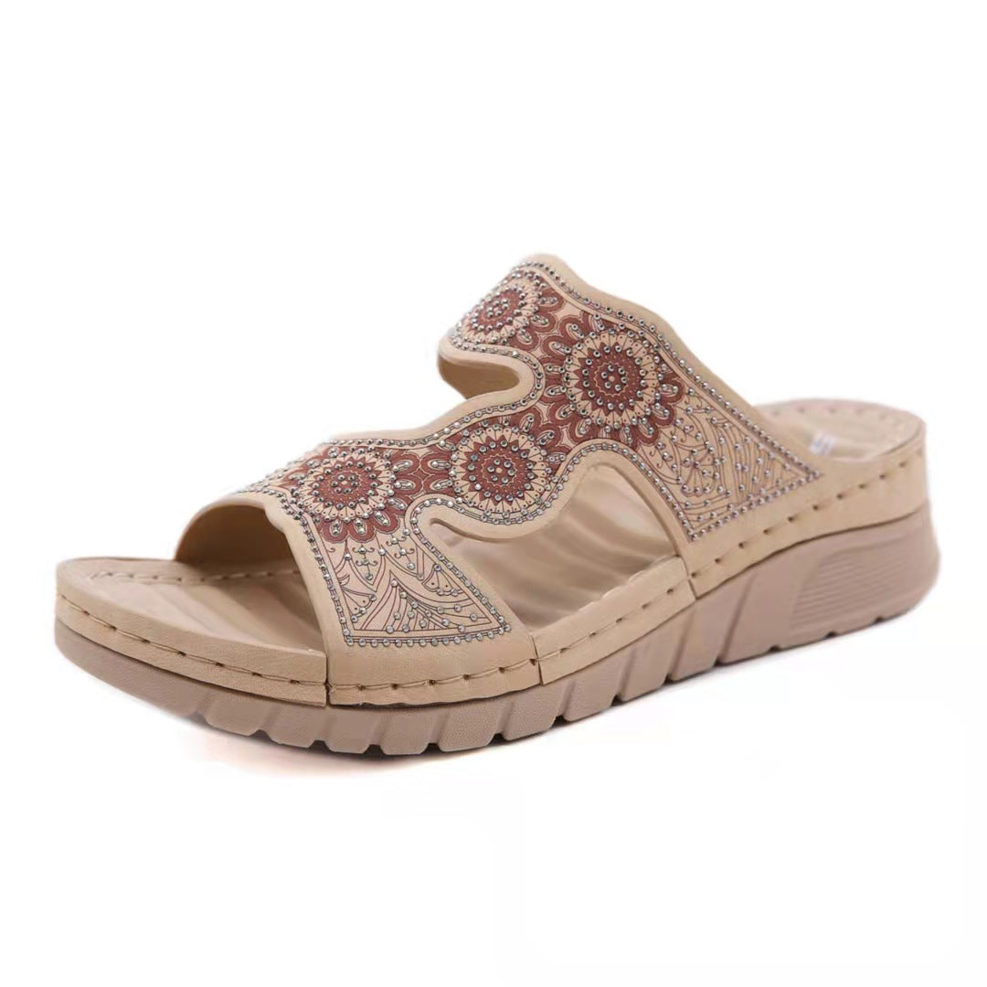 Cómodas Zapatillas De Tótem De Pedrería De Talla Grande