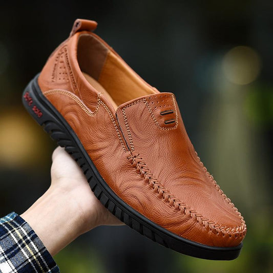 Zapatos Casuales De Cuero Con Suela Suave Para Hombres Nuevos